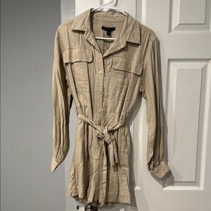 Banana Republic Tan Button-Up Romper